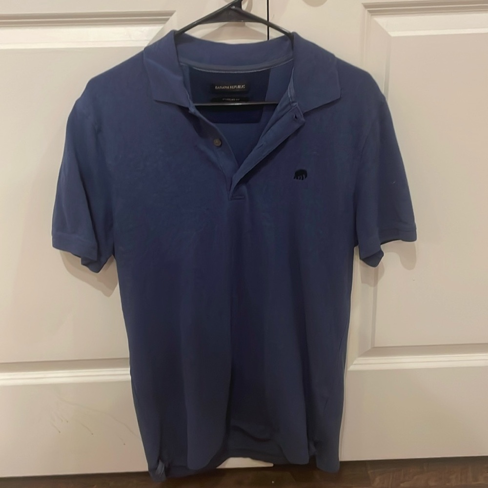 Banana Republic Mens Standard Fit Cotton Polo - Blue